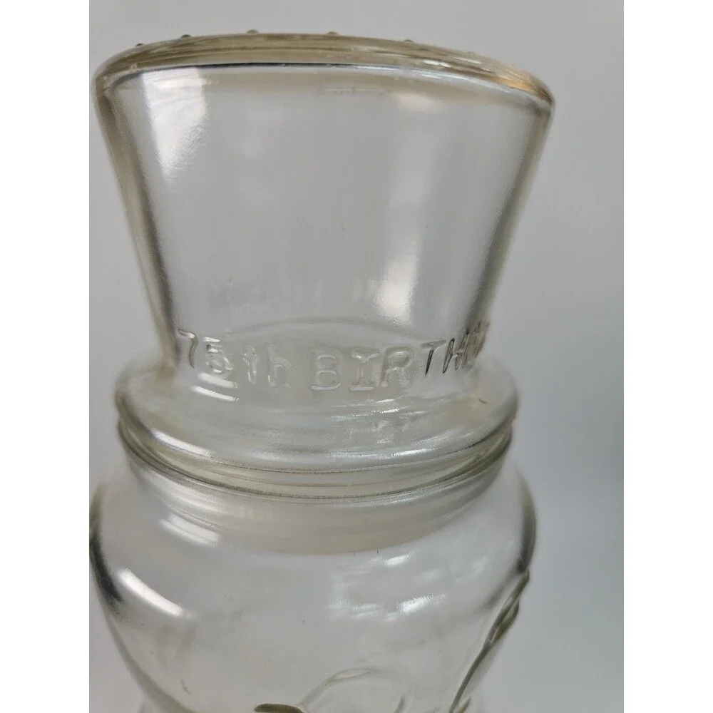 Planters Peanuts Mr. Peanut 75th Birthday Promotional 1991 Vintage Glass Jar